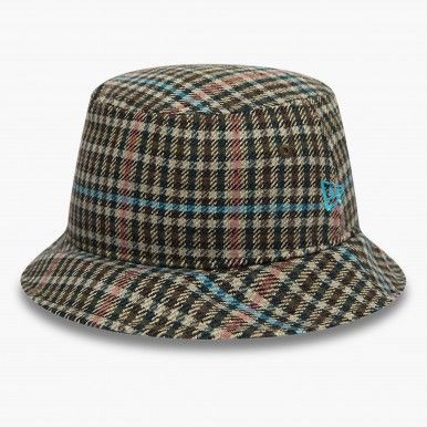 Bucket New Era Houndstooth Check Beige