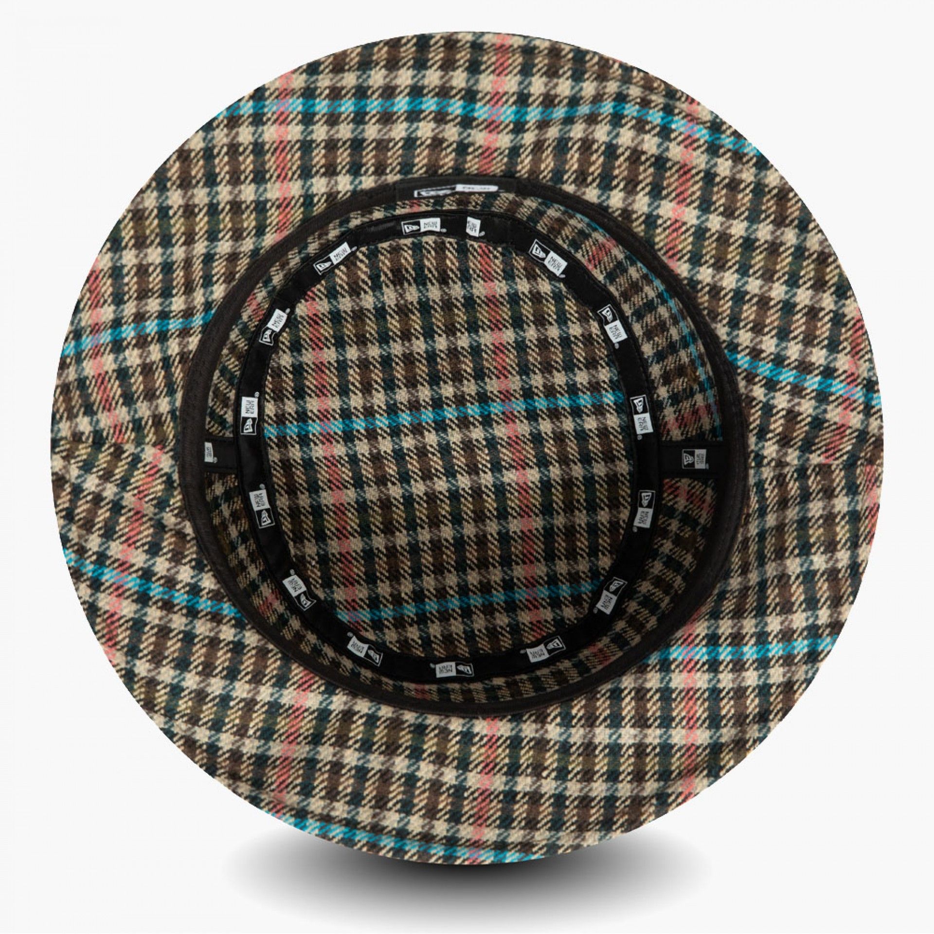 Bucket New Era Houndstooth Check Beige