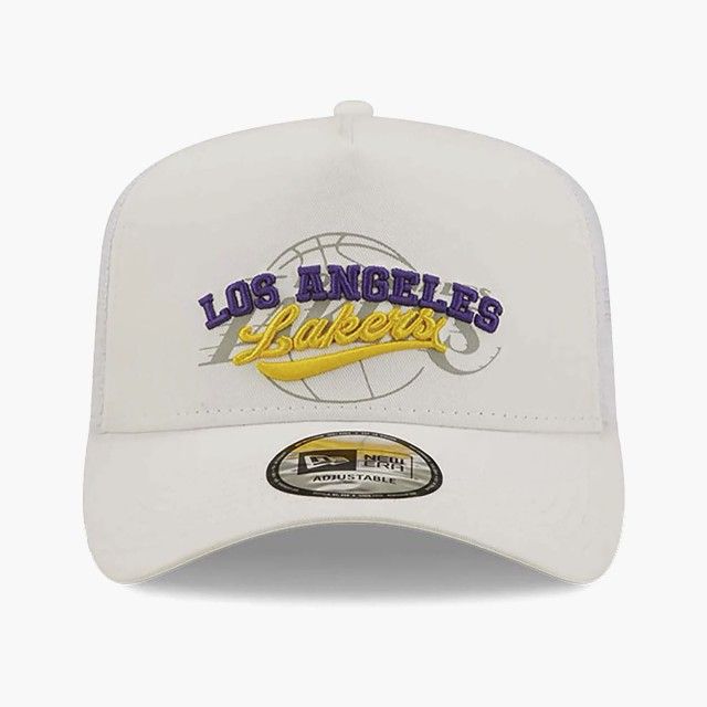 Boné New Era Trucker LA Lakers Logo Overlay White