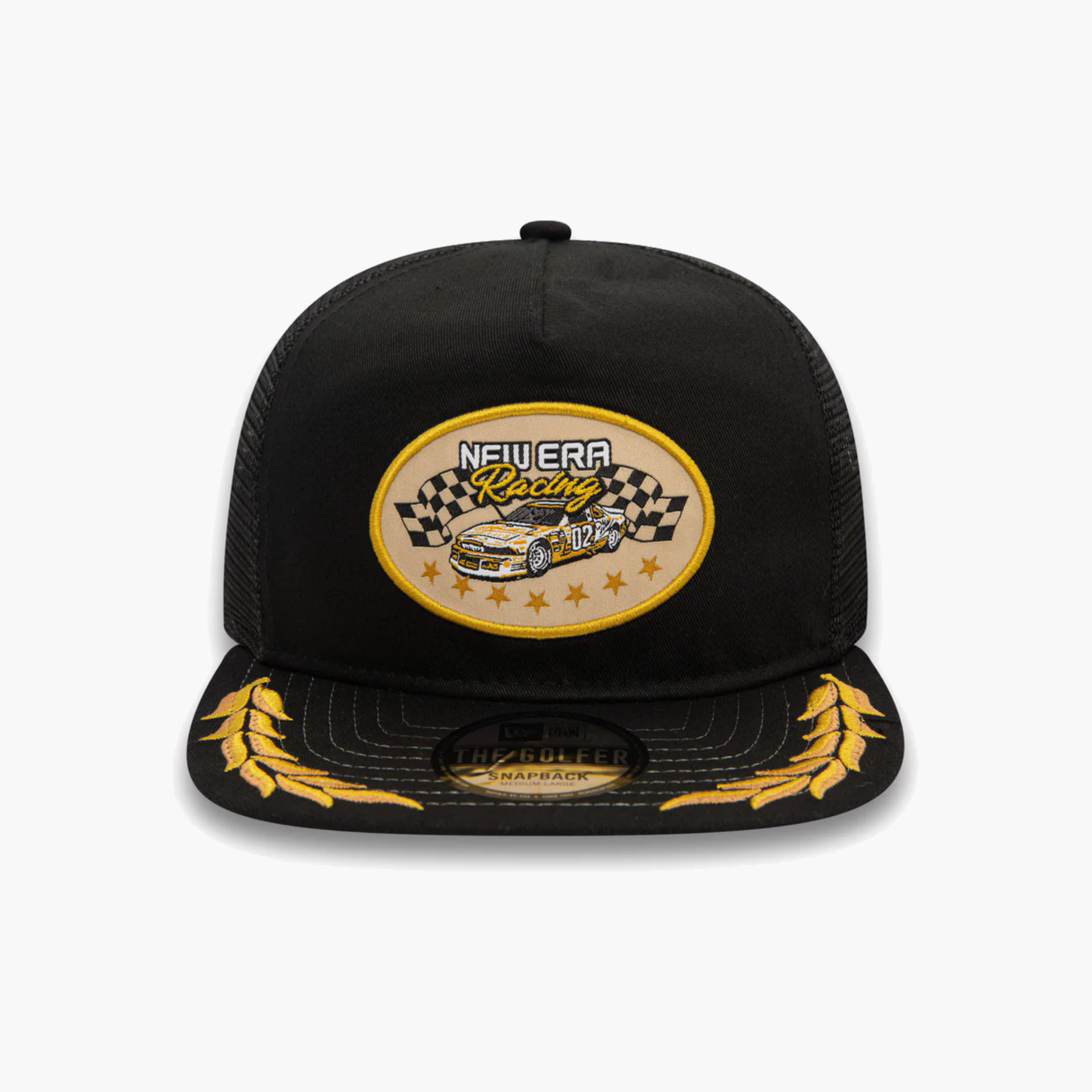 Boné New Era Motorsport Black Golfer Trucker