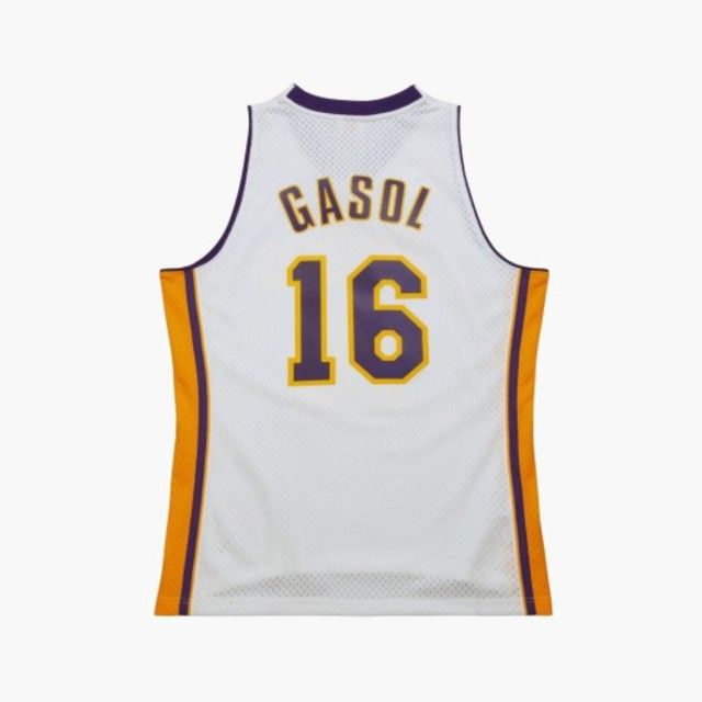 Camisola Mitchell & Ness NBA White Swingman Jersey Los Angeles Lakers 2008-09 Pau Gasol