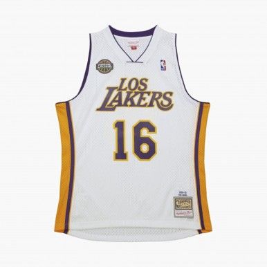 Camisola Mitchell & Ness NBA White Swingman Jersey Los Angeles Lakers 2008-09 Pau Gasol