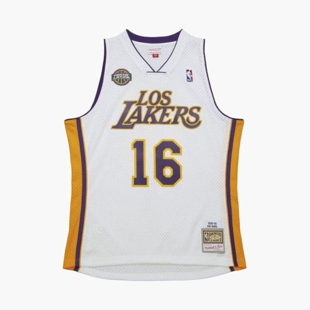 Camisola Mitchell & Ness NBA White Swingman Jersey Los Angeles Lakers 2008-09 Pau Gasol