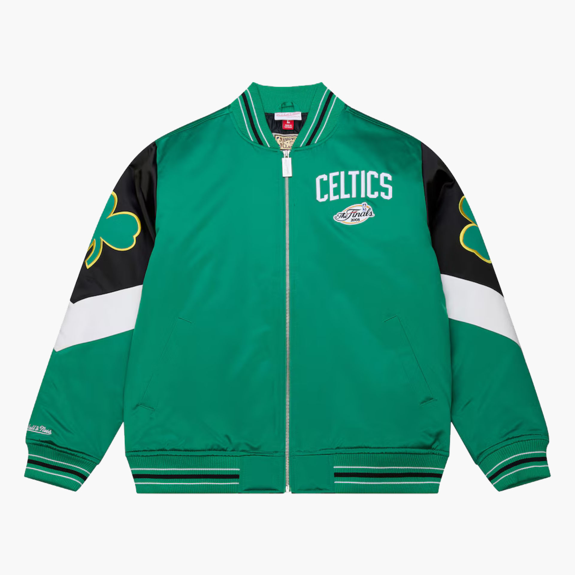 Casaco Boston Celtics Kelly Green Hardwood Classics Throwback Heavyweight Satin
