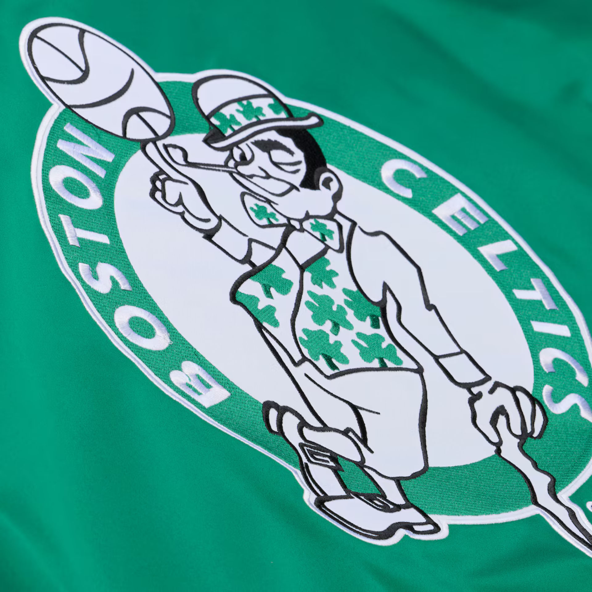 Casaco Boston Celtics Kelly Green Hardwood Classics Throwback Heavyweight Satin