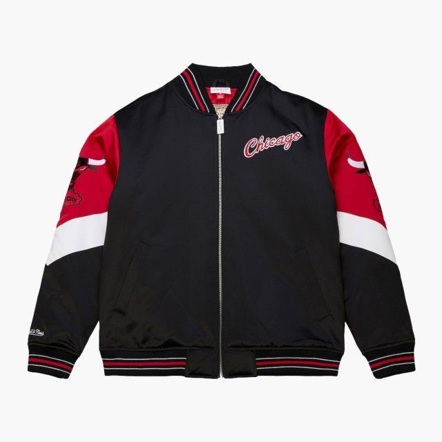 Casaco Chicago Bulls Black Hardwood Classics Throwback Heavyweight Satin Casaco Chicago Bulls Black Hardwood Classics Throwback Heavyweight Satin