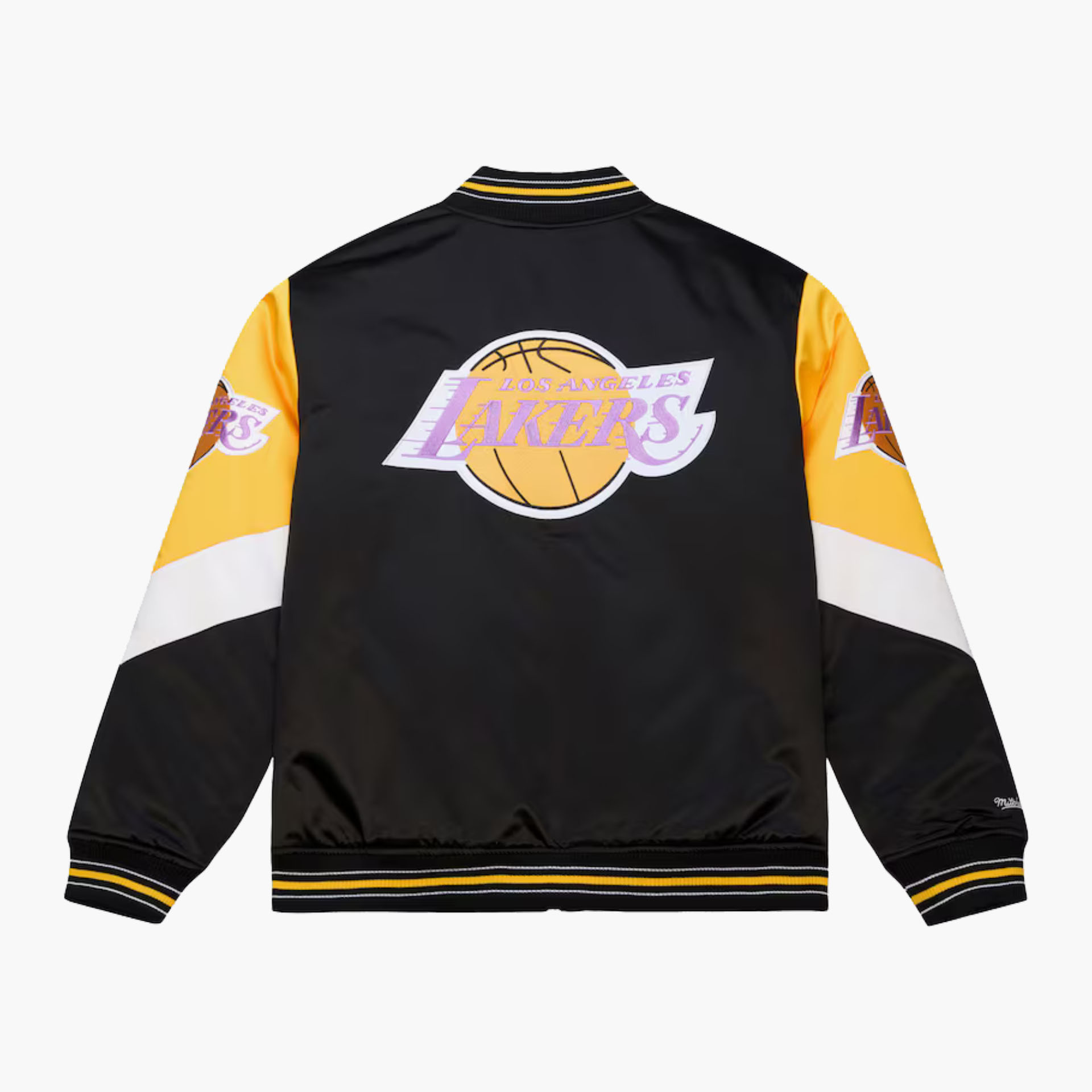 Casaco Los Angeles Lakers Black Hardwood Classics Throwback Heavyweight Satin