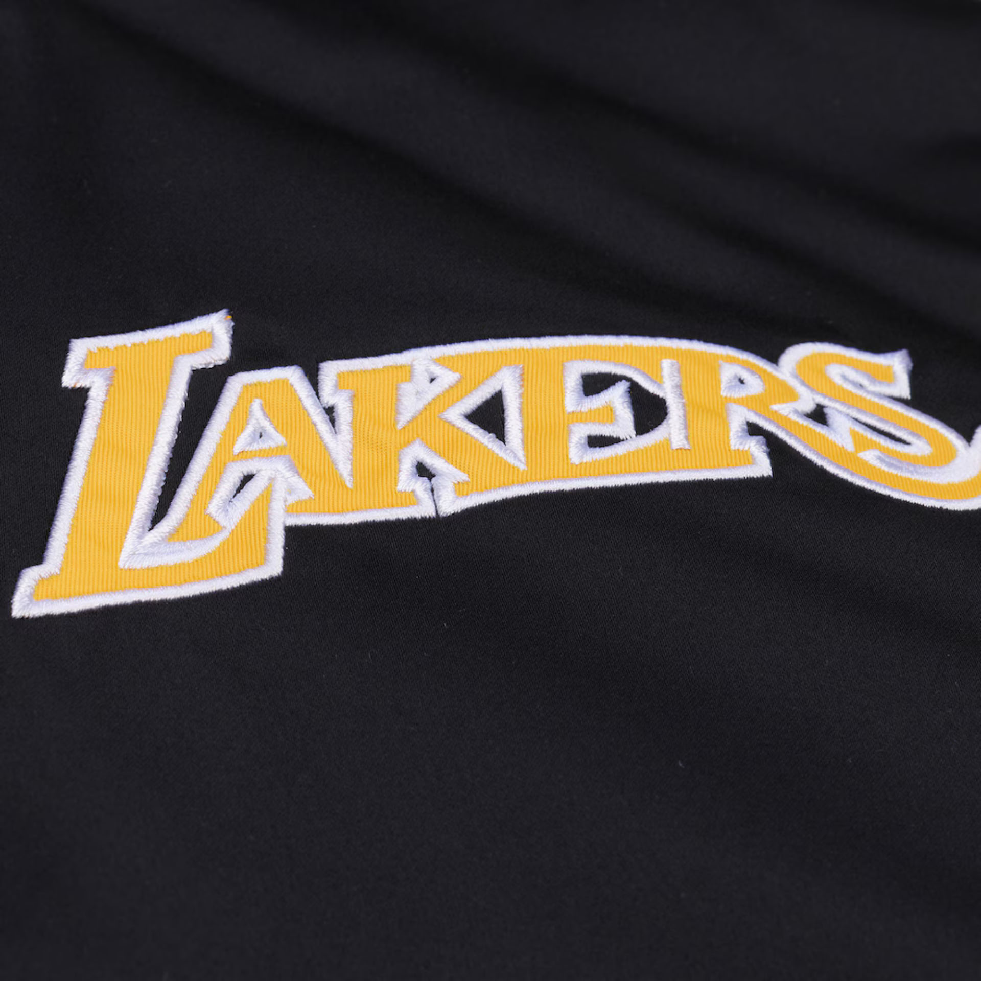 Casaco Los Angeles Lakers Black Hardwood Classics Throwback Heavyweight Satin