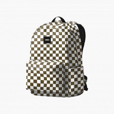 Mochila Vans Old Skool Check Backpack Olive Brown