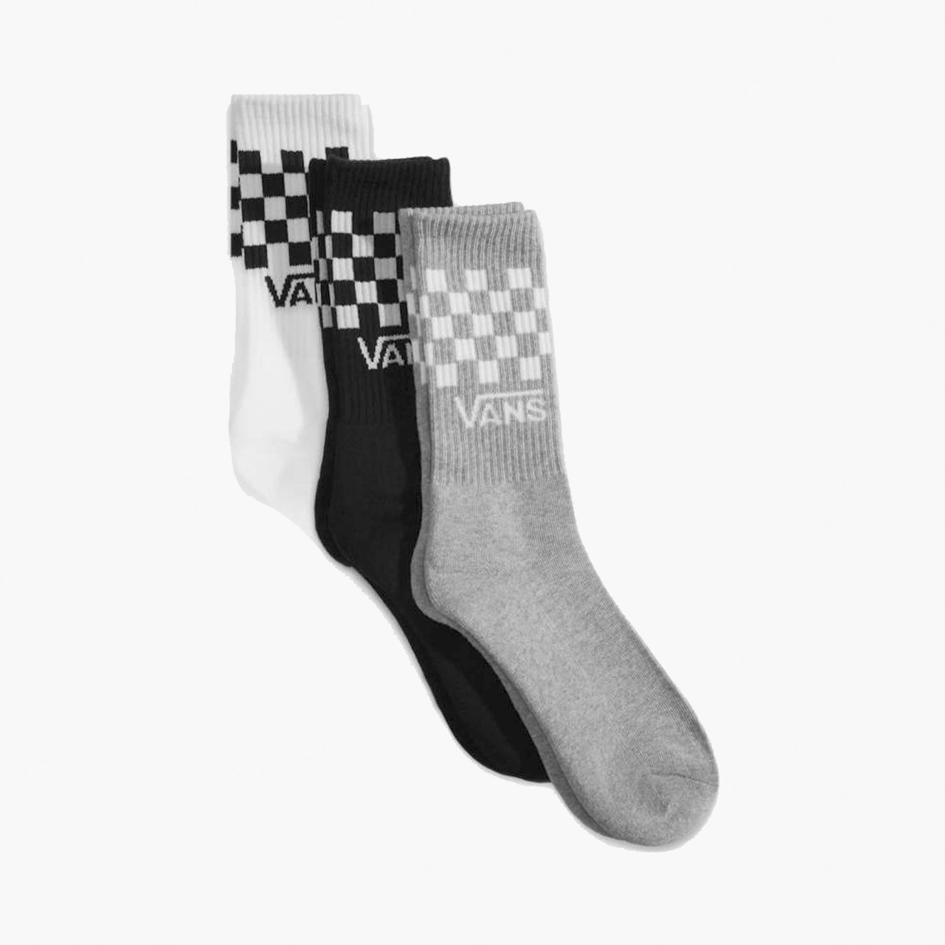 Meias Vans 3 Pares Classic Check Crew CHECKERBOARD Black/White