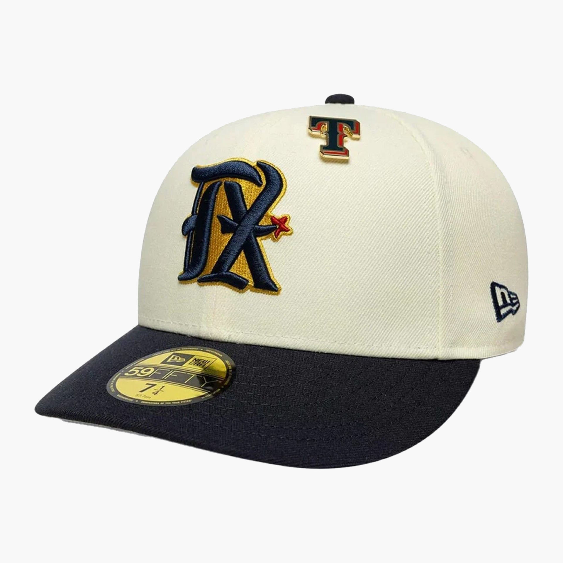 Boné New Era Texas Rangers MLB Pin Cream & Navy 59FIFTY