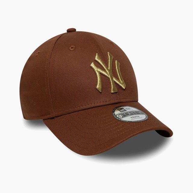 Bon� New Era Youth New York Yankees MLB Metallic Brown 9FORTY Crian�a