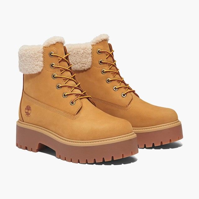 Bota Plataforma Timberland Impermeável com Forro Quente Stone Street em amarelo para Mulher Bota Plataforma Timberland Impermeável com Forro Quente Stone Street em amarelo para Mulher