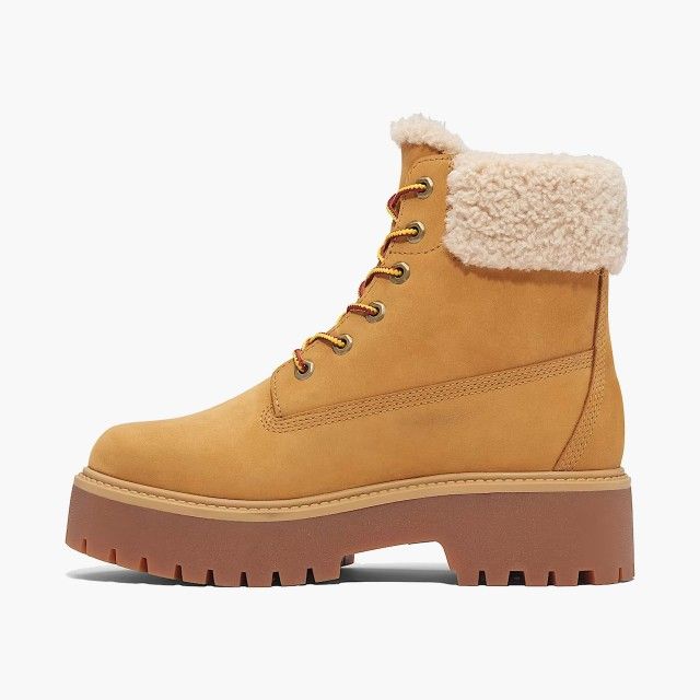 Bota Plataforma Timberland Impermeável com Forro Quente Stone Street em amarelo para Mulher Bota Plataforma Timberland Impermeável com Forro Quente Stone Street em amarelo para Mulher